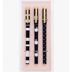 kate spade dots & stripes fine tip pen set with acrylic tray nwt